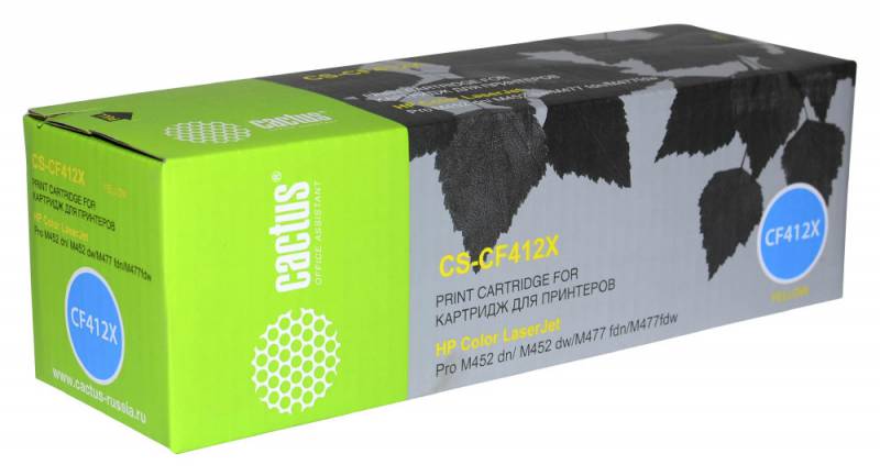 Тонер Картридж Cactus CS-CF412X желтый для HP CLJ Pro M452dn/ M452dw/M477fdn/M477fdw (5000стр.)