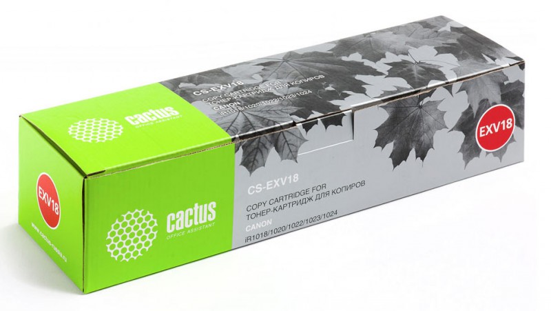 Тонер-картридж CACTUS CS-EXV18 для Canon iR1018/1020/1022/1023/1024, 8300 стр.