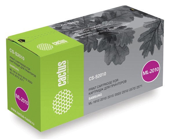 Картридж CACTUS CS-S2010 для принтеров SAMSUNG ML-1610/2010/2015/2020/2510/2570/2571. 3000 стр.